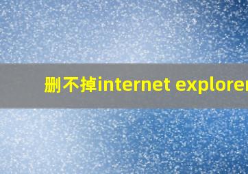 删不掉internet explorer